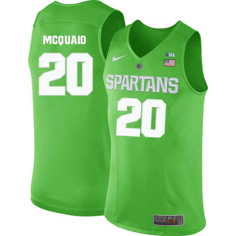 Men #20 Matt McQuaid Michigan State Spartans College Basketball Jerseys-Apple Green
